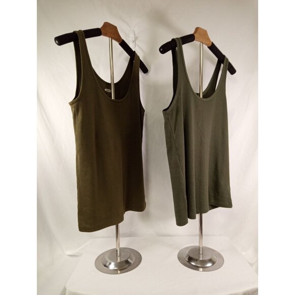 Old Navy Olive Green & Sage Green Slim Fit First Layer Tank Top Size Large - Picture 3 of 16